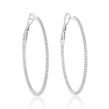 Load image into Gallery viewer, Nikki K Diamond Hoop Earrings - White