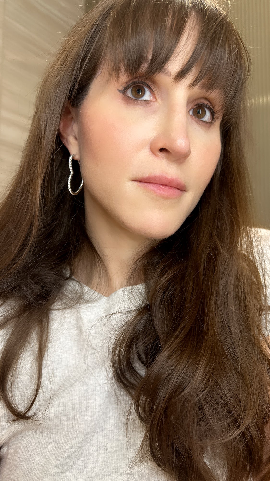 Diamond Heart Hoop Earrings - Two