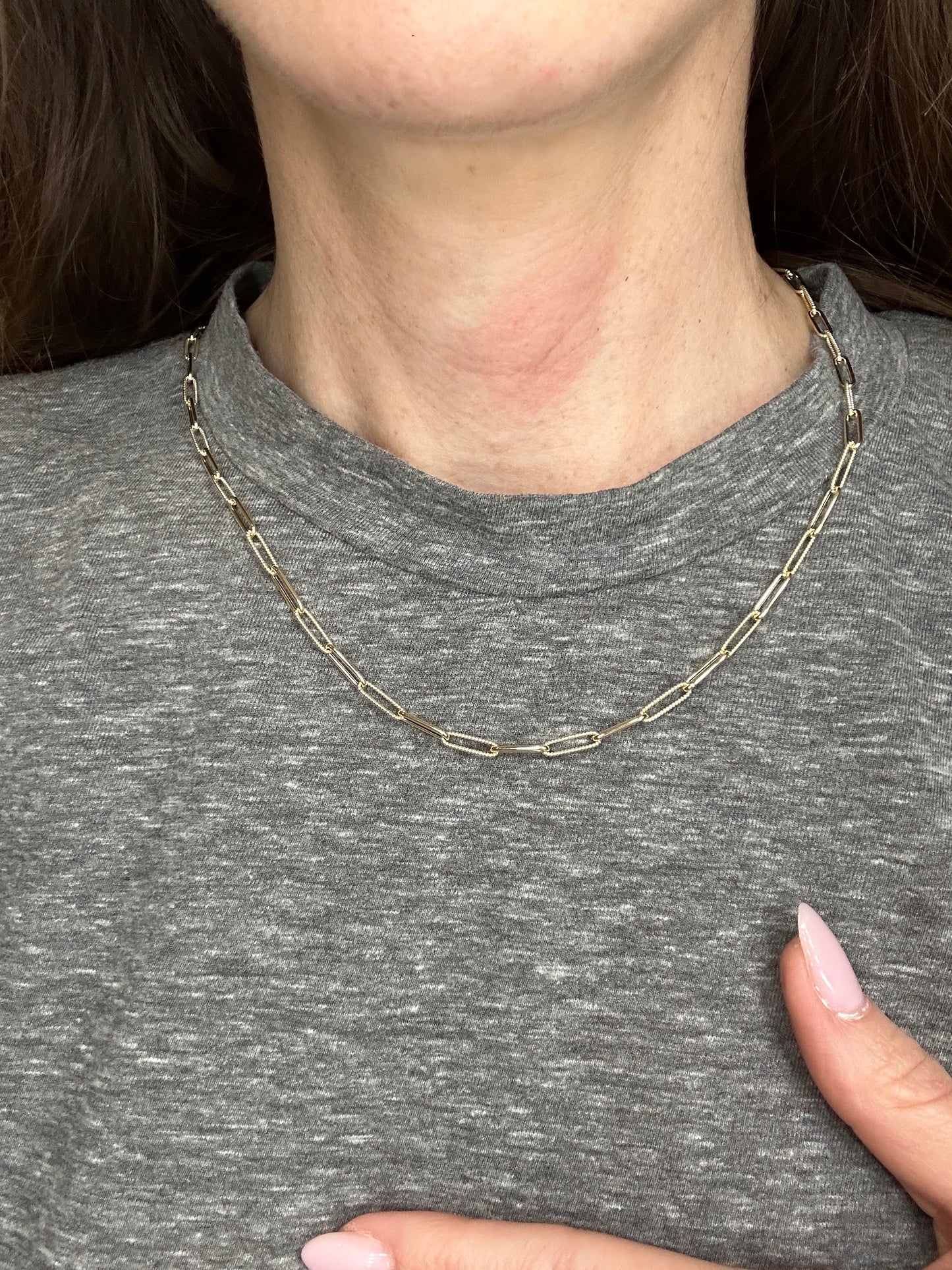 Beaded and Shiny Paper Clip Necklace