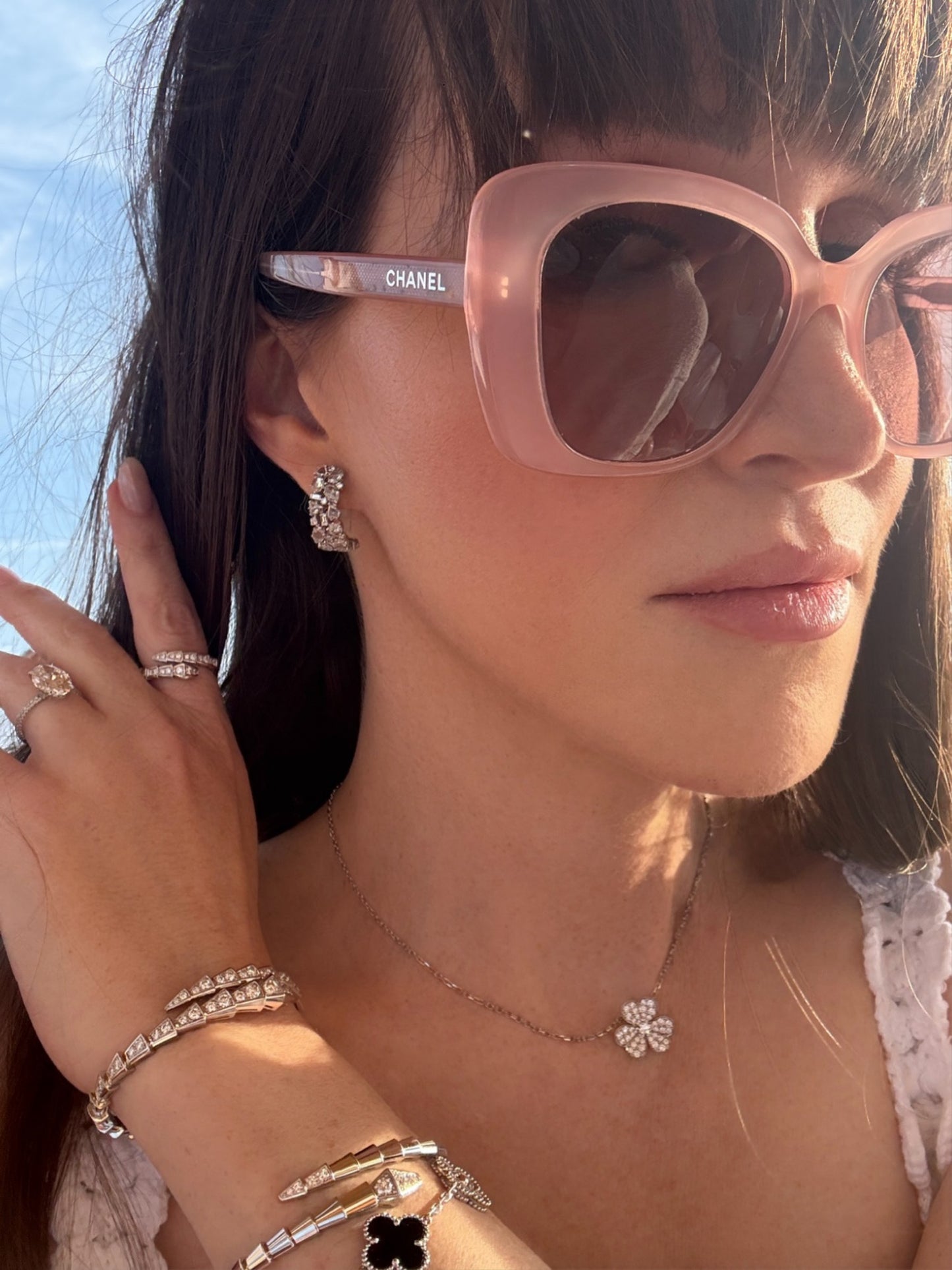 Curved Diamond Earrings