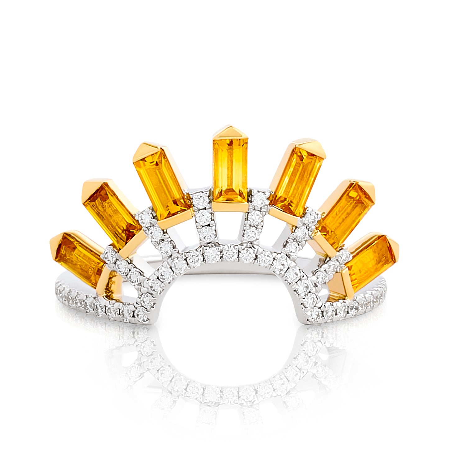 Sapphire and Diamond Sunshine Ring