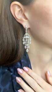 Chandelier Deco Style Diamond Earrings