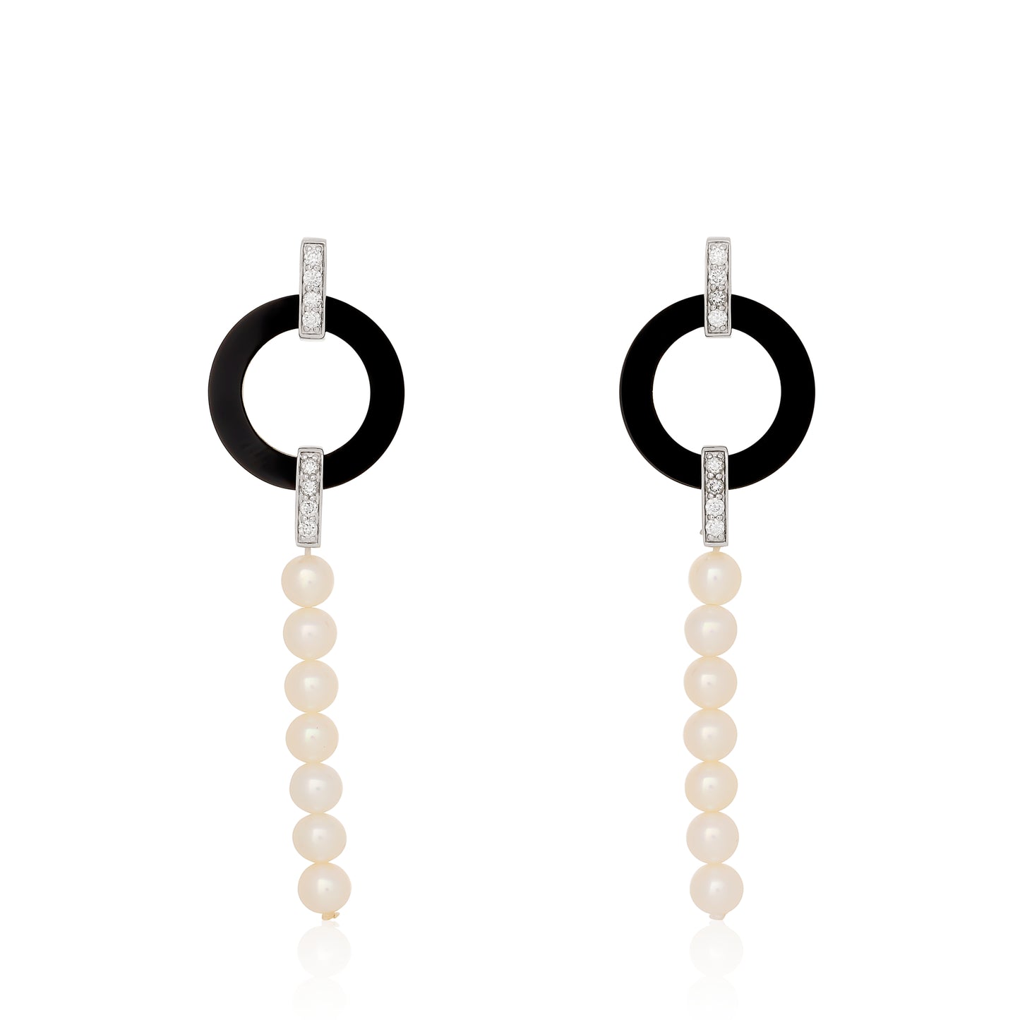 Freshwater Pearl Diamond Agate Earrings