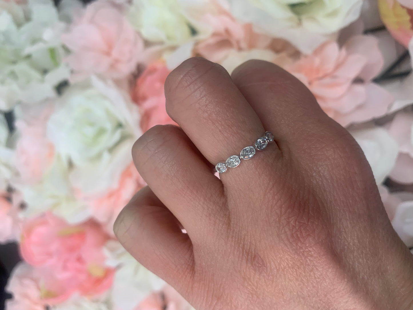 Half Way Bezel Set Diamond Band