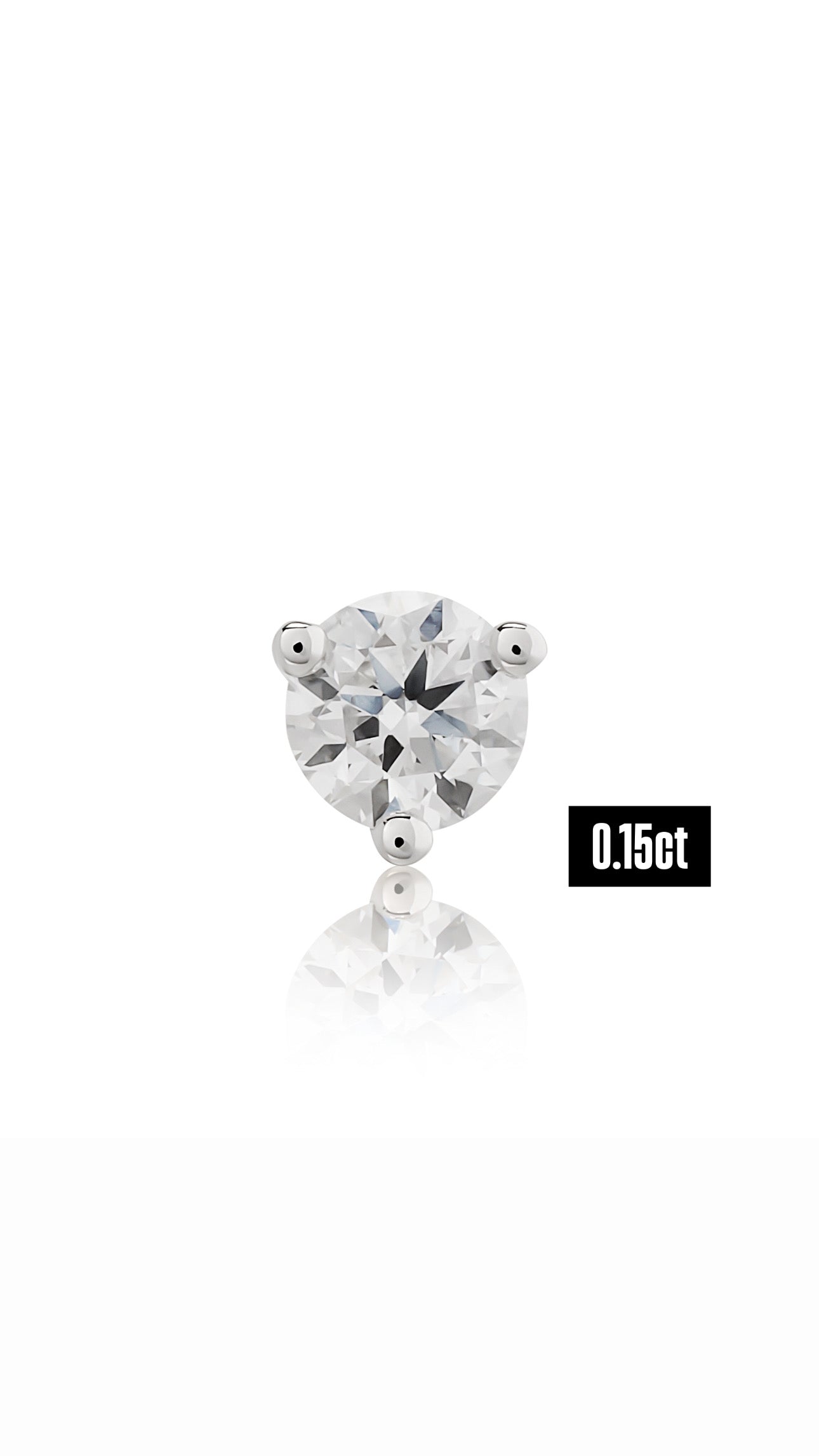 Round Shape Diamond Flat Back Stud Earring