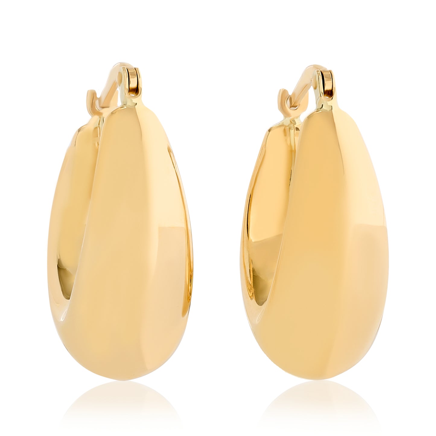 Graduated Chubby Gold Hoop Earrings
