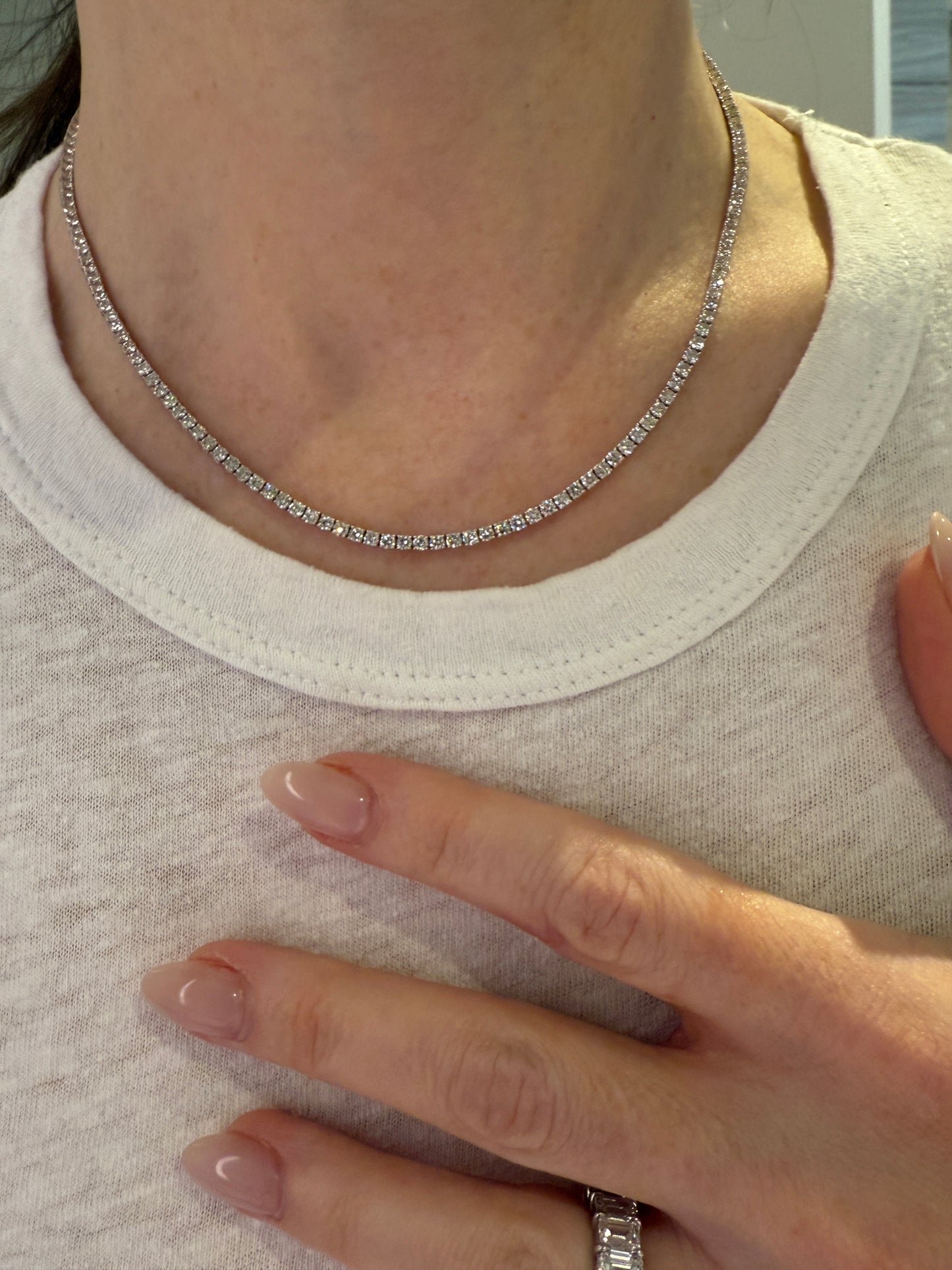 Classic "Luxe" Diamond Tennis Necklace 7