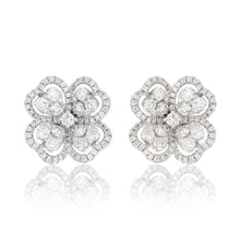 Load image into Gallery viewer, Diamond Heart Clover Earrings