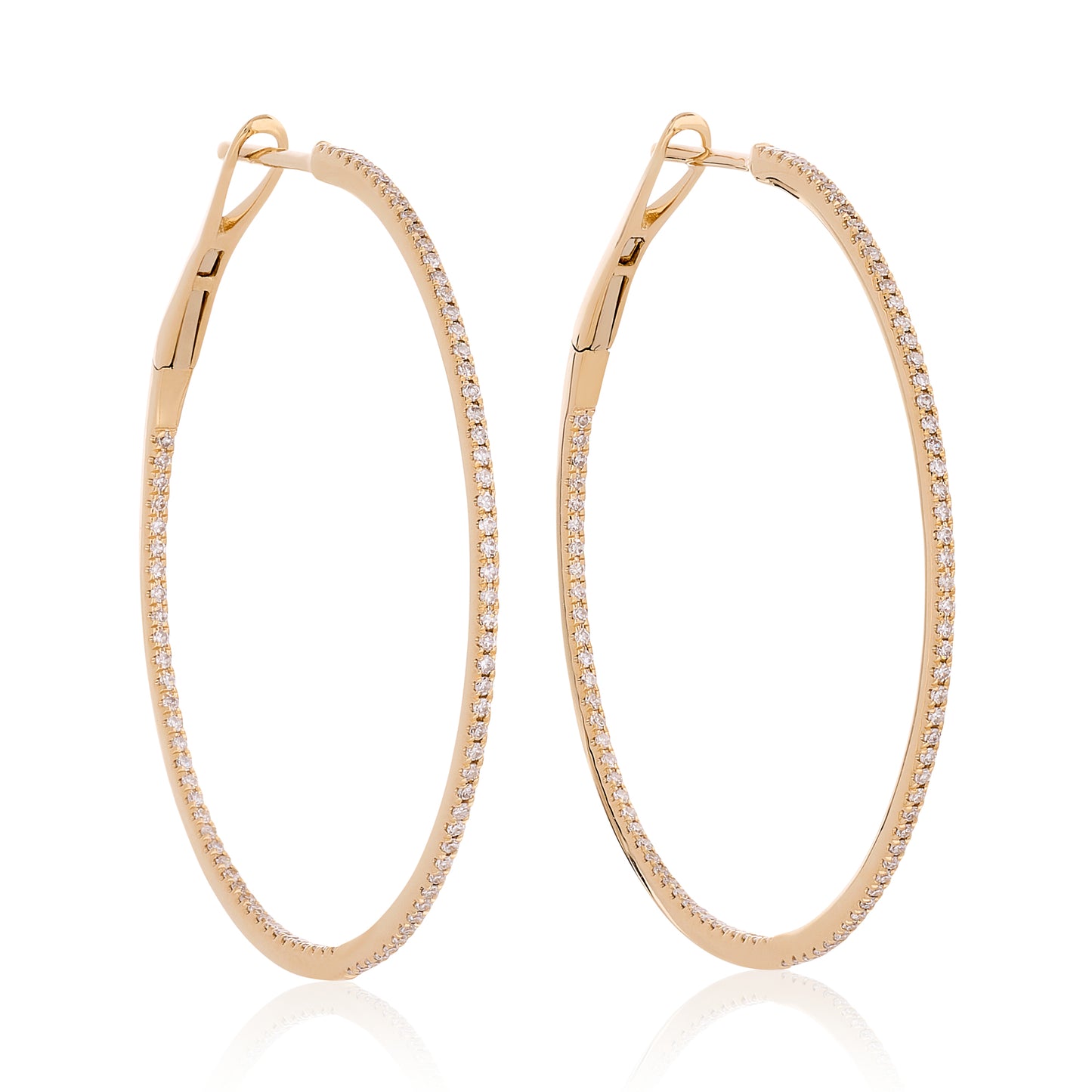 Nikki K Diamond Hoop Earrings - Pink