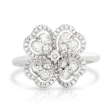 Load image into Gallery viewer, Diamond Heart and Clover Ring