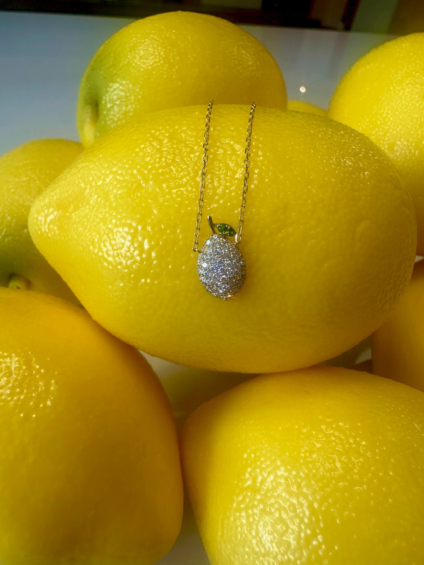 Diamond and Tsavorite Lemon Pendant