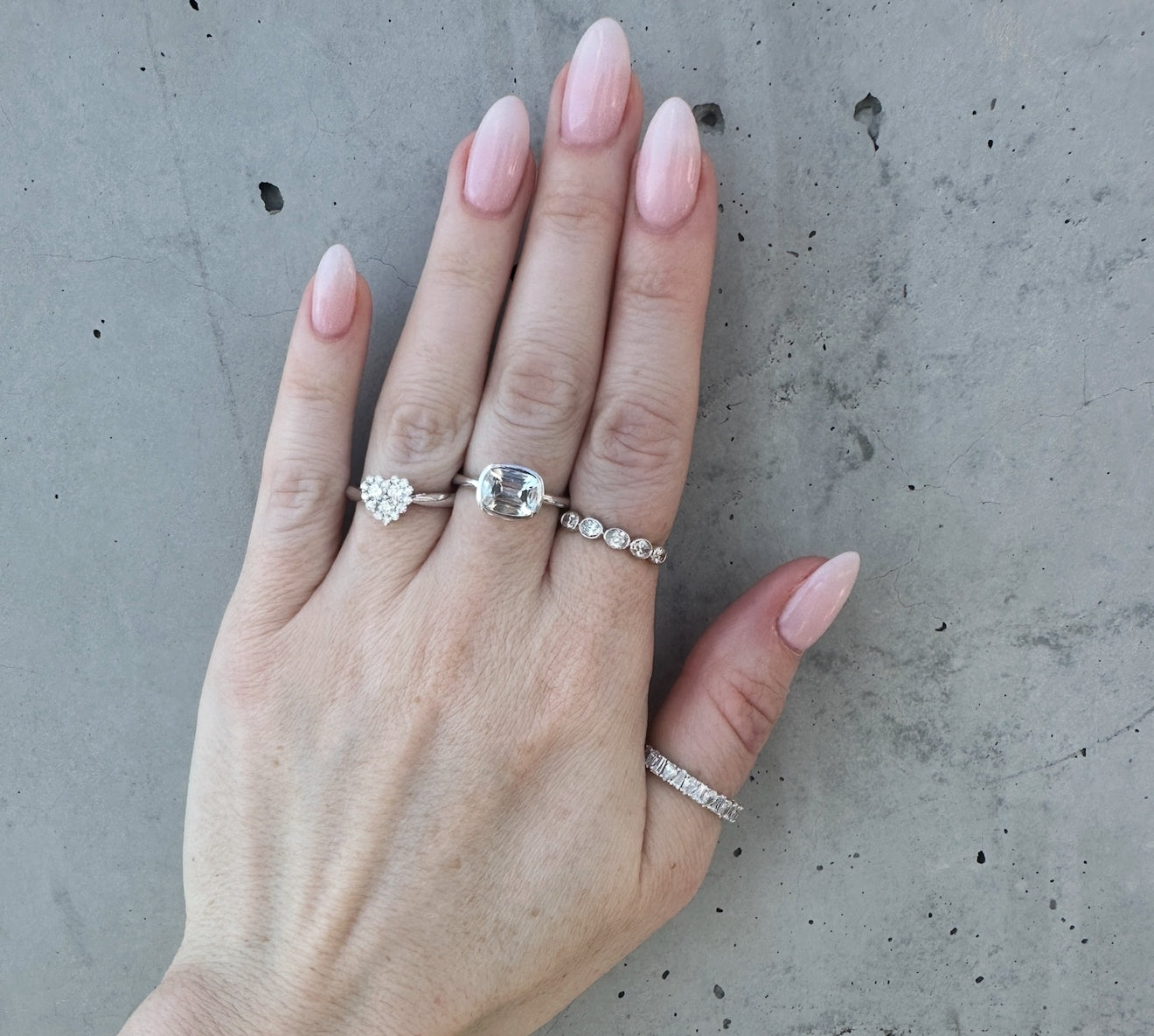 Half Way Bezel Set Diamond Band