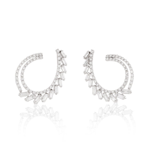 Curved Diamond Statement Earrings