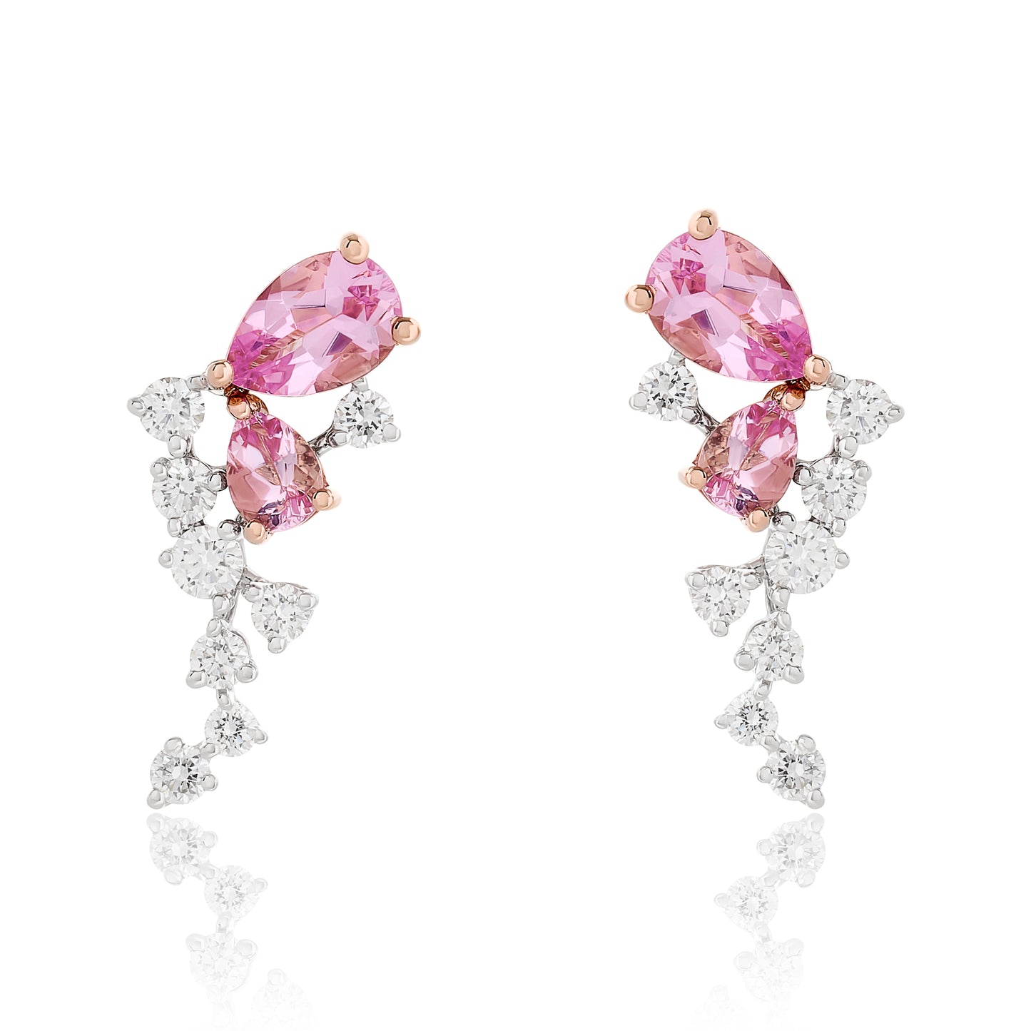 Morganite and Diamond Dangle Earrings