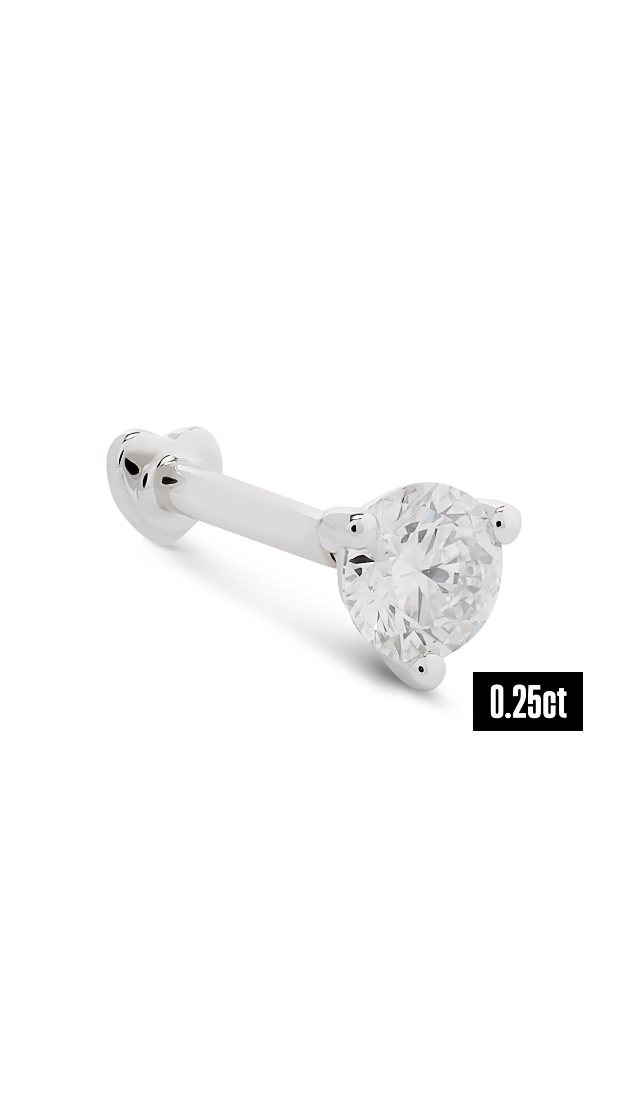 Round Shape Diamond Flat Back Stud Earring