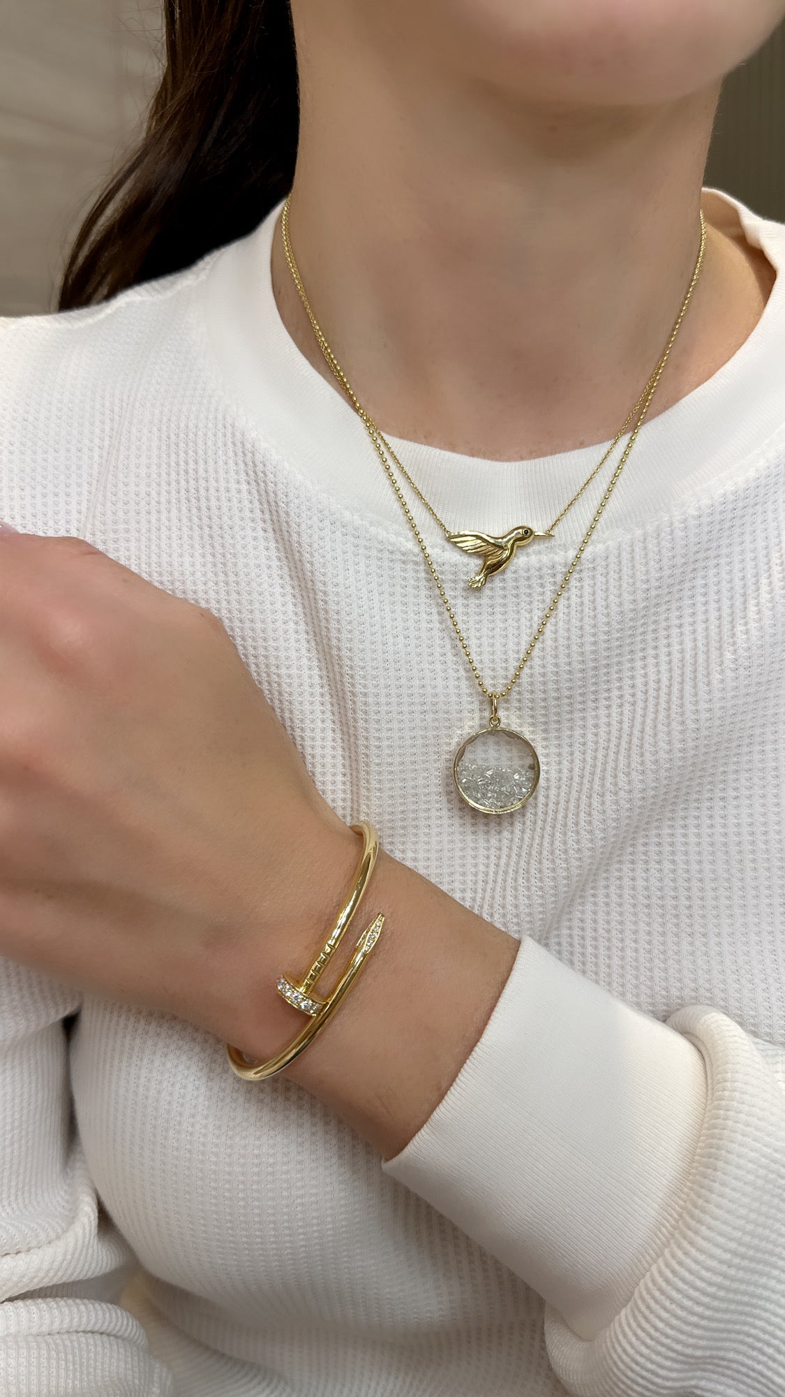 Sapphire Crystal and Diamond Shaker Pendant