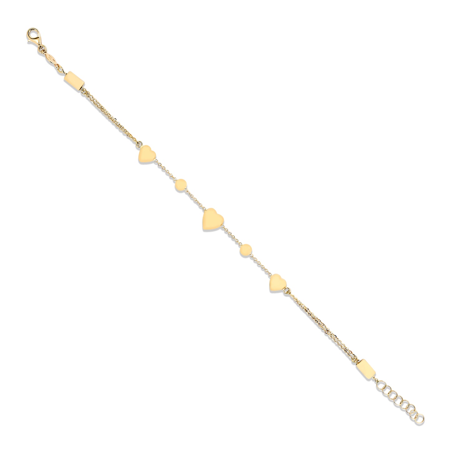Yellow Gold Puffy Heart Bracelet/Anklet