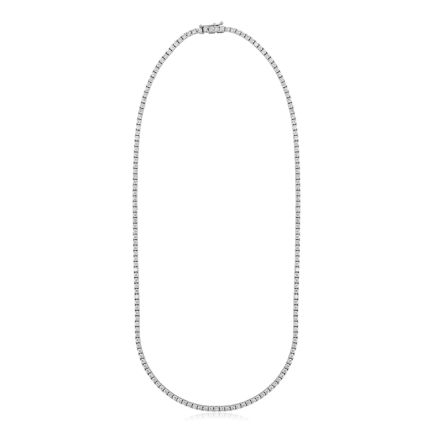 Lab Grown Straight Line Tennis Necklace-5
