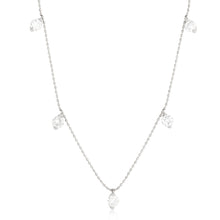 Load image into Gallery viewer, Five Diamond Dangle Necklace - White