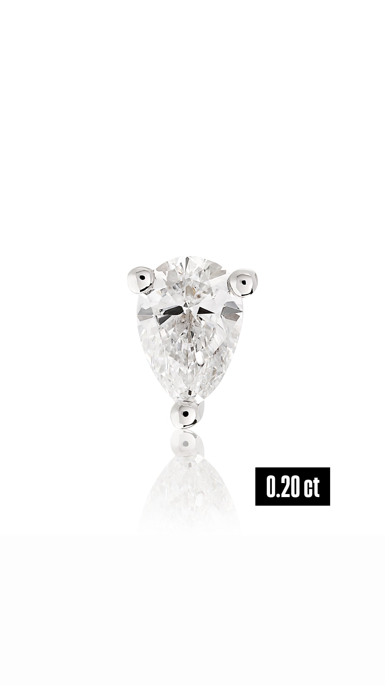 Pear Shape Diamond Flat Back Stud Earring