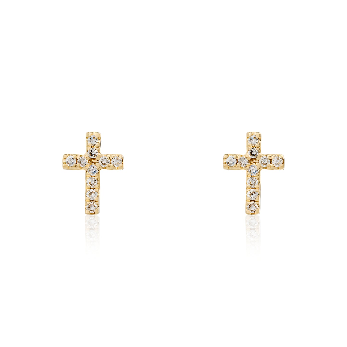 Petite Stud Diamond Cross Earrings