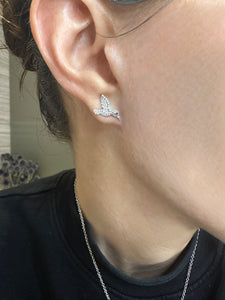 Small Diamond HummingBird Earrrings - Two