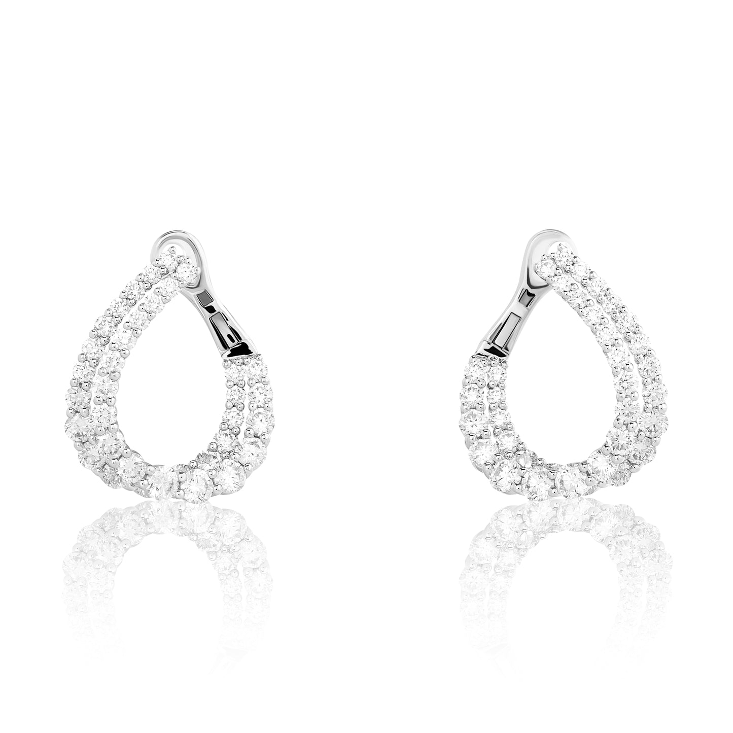 Small Double Row Curve Diamond Earrings