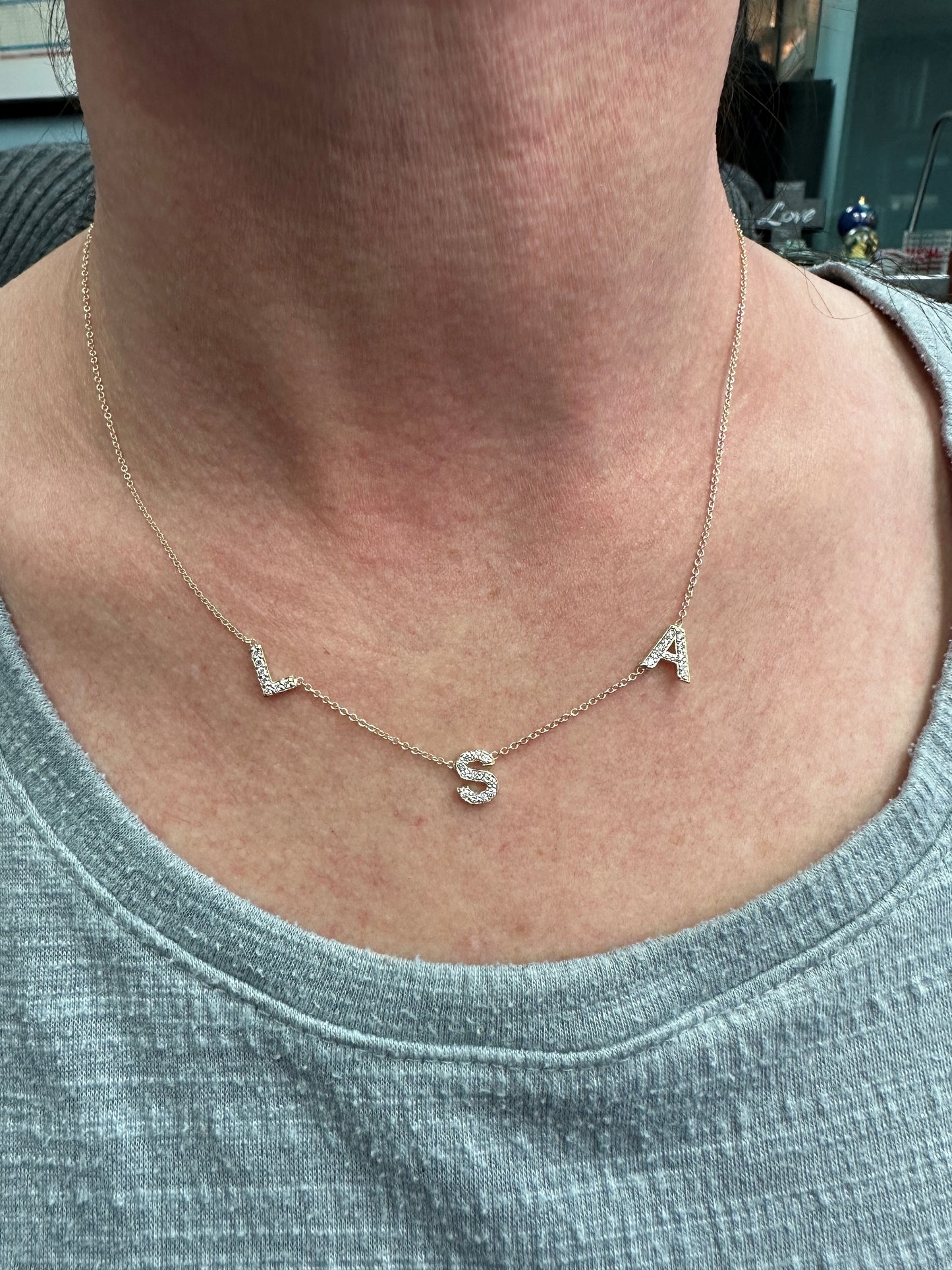 Initial Diamond Necklace