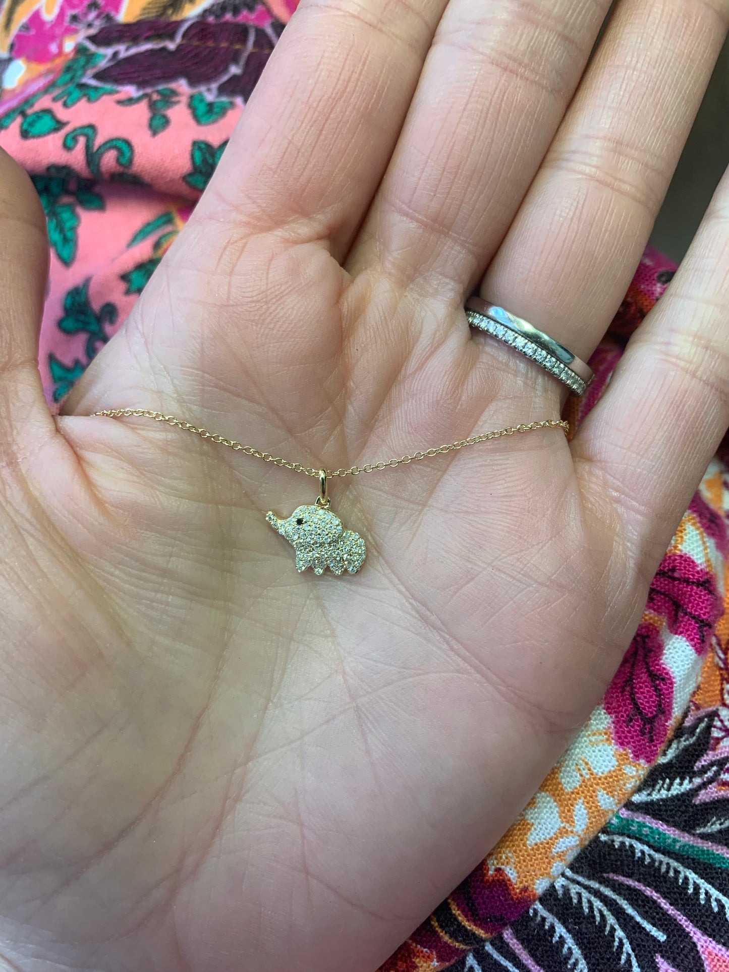 Petite Diamond Elephant Pendant