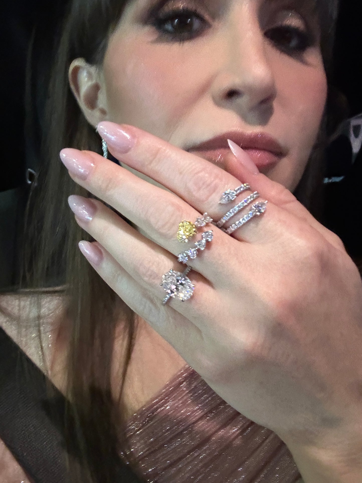 Diamond Heart Cross Over Ring
