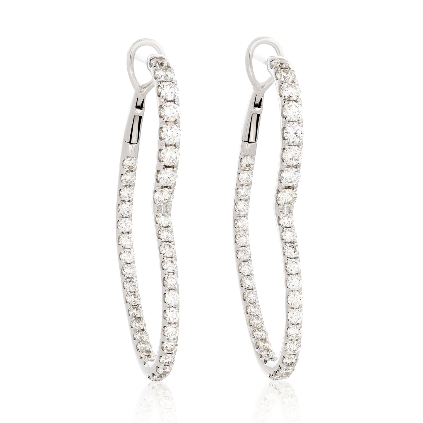 Diamond Heart Hoop Earrings