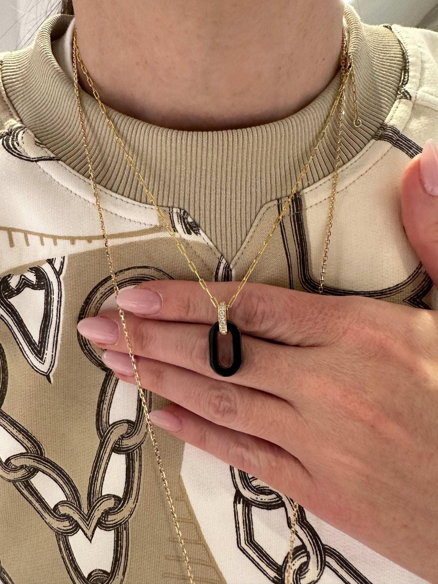 Ceramic and Diamond Pendant