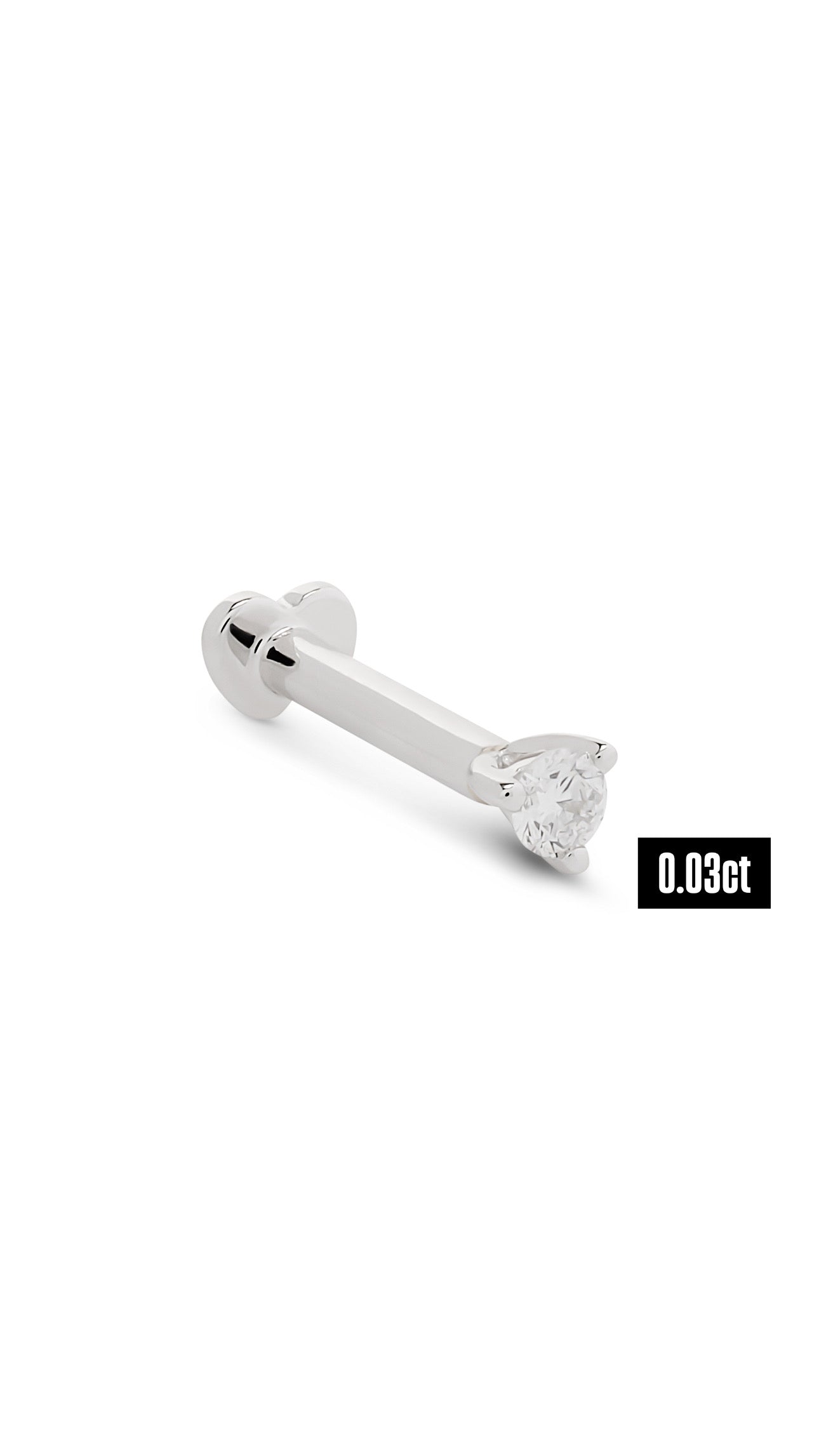 Round Shape Diamond Flat Back Stud Earring