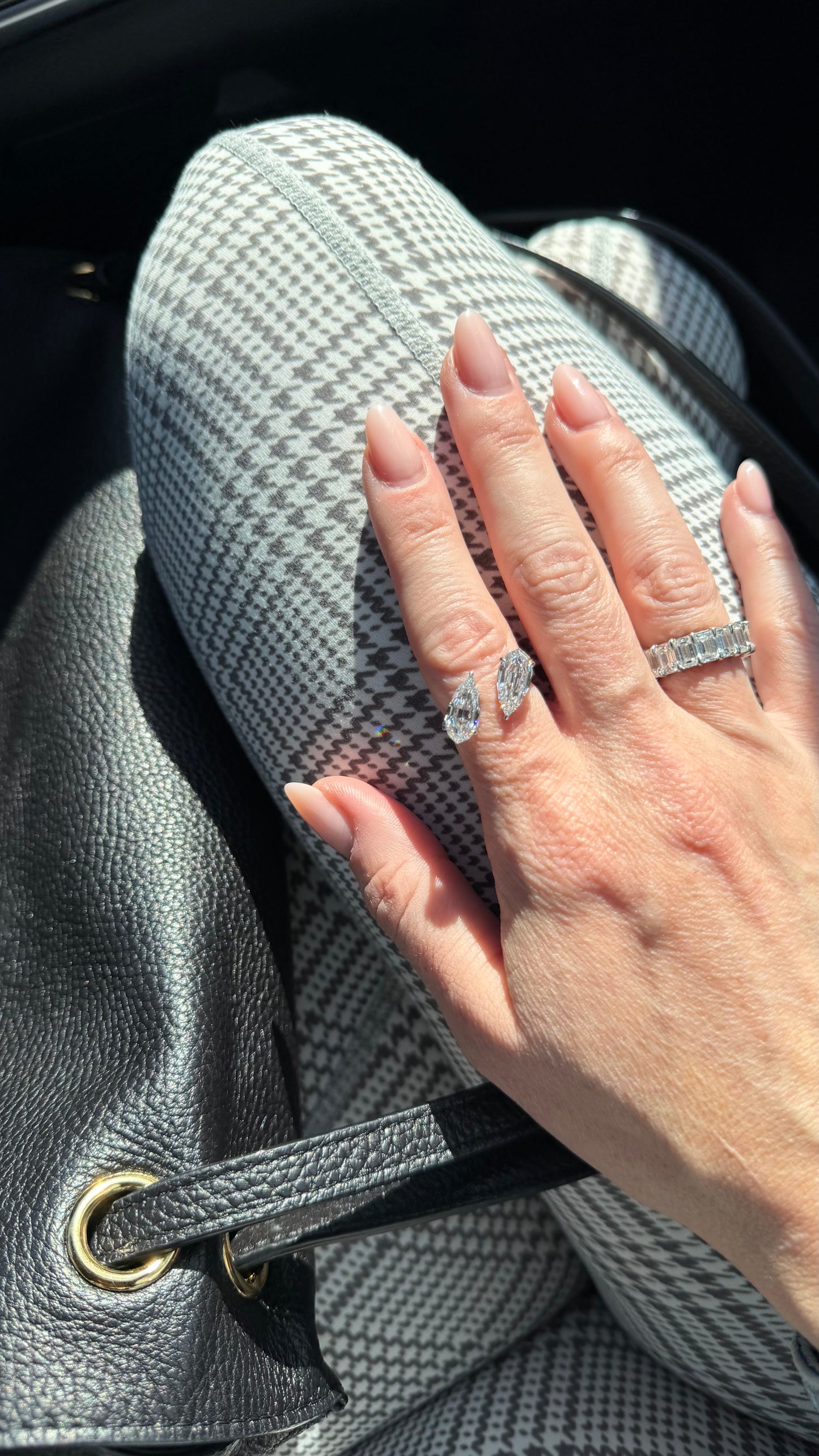 Lab Diamond Step Cut Diamond Pear Shape Ring