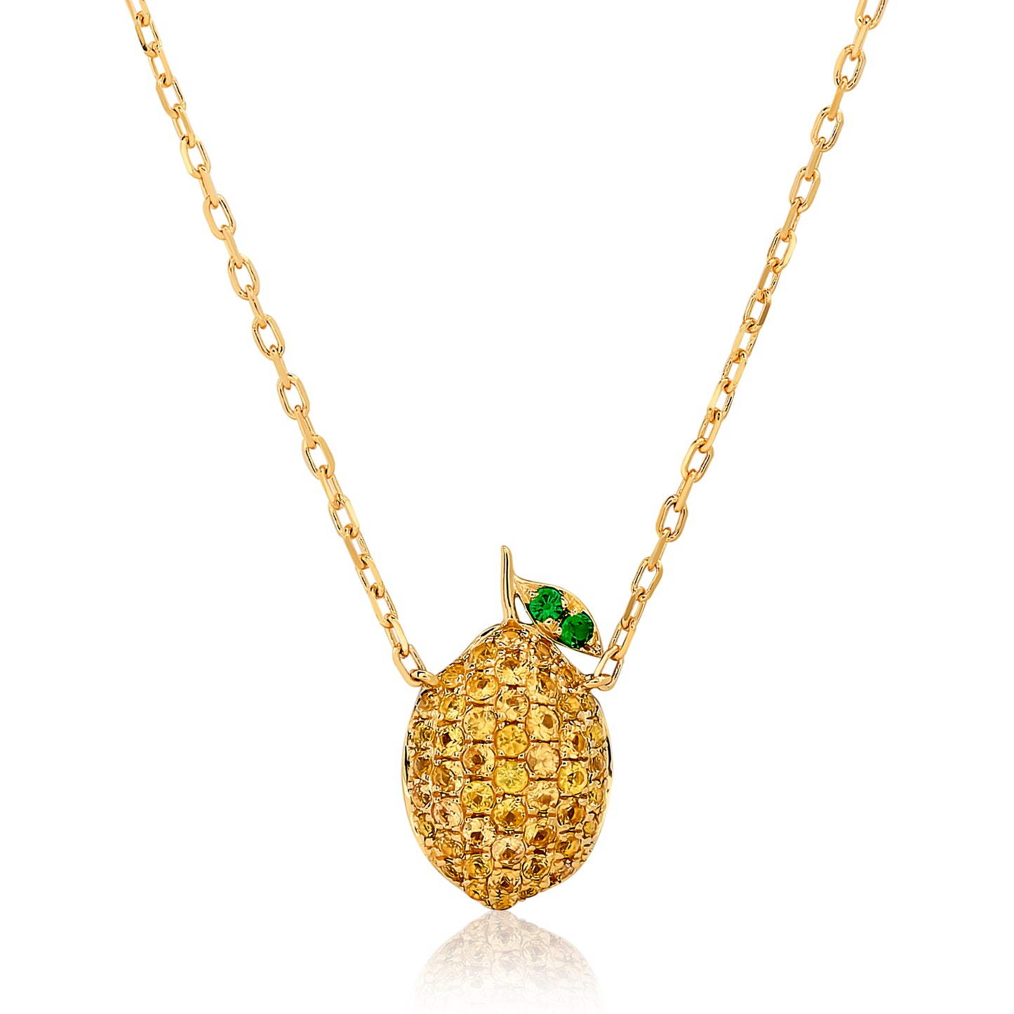 Yellow Sapphire and Tsavorite Lemon Pendant