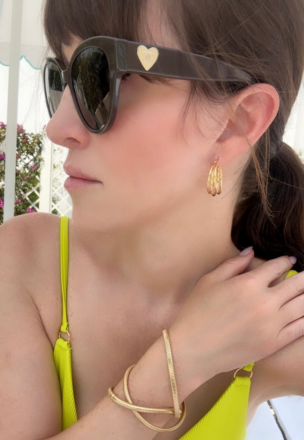 Triple Row Hoop Earrings - Two