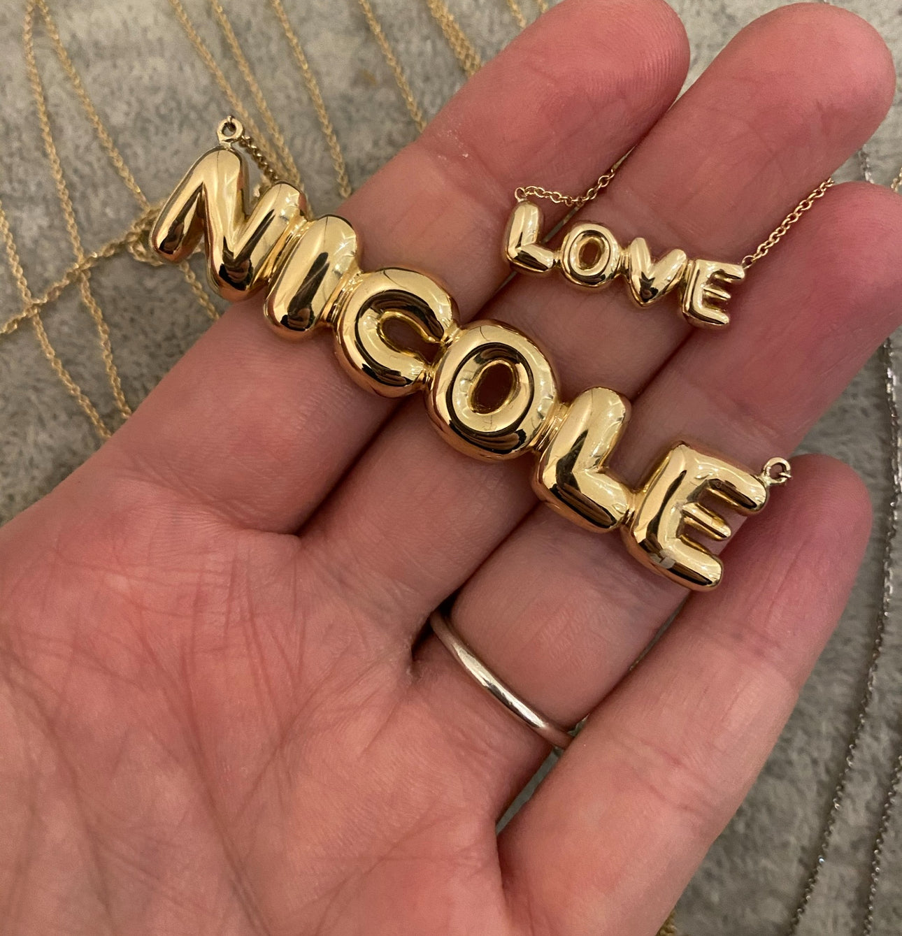 Large Bubble Name Necklace