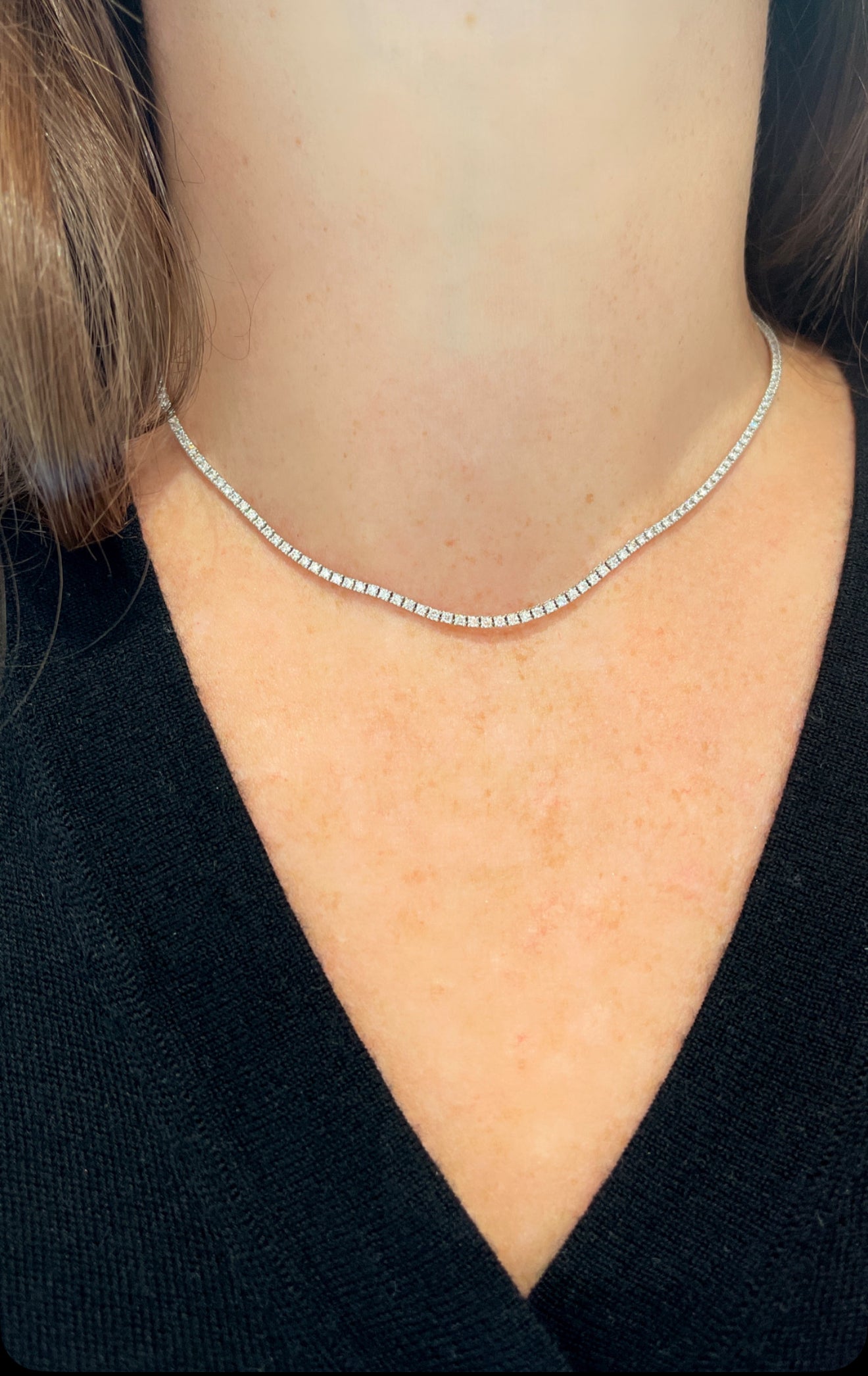 Diamond "Luxe" Tennis Necklace With Extender