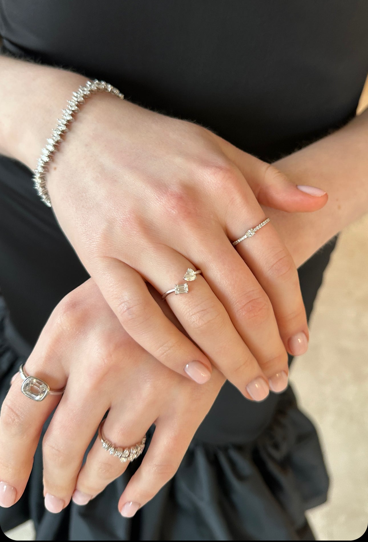 The Alisa Heart and Emerald Diamond Ring