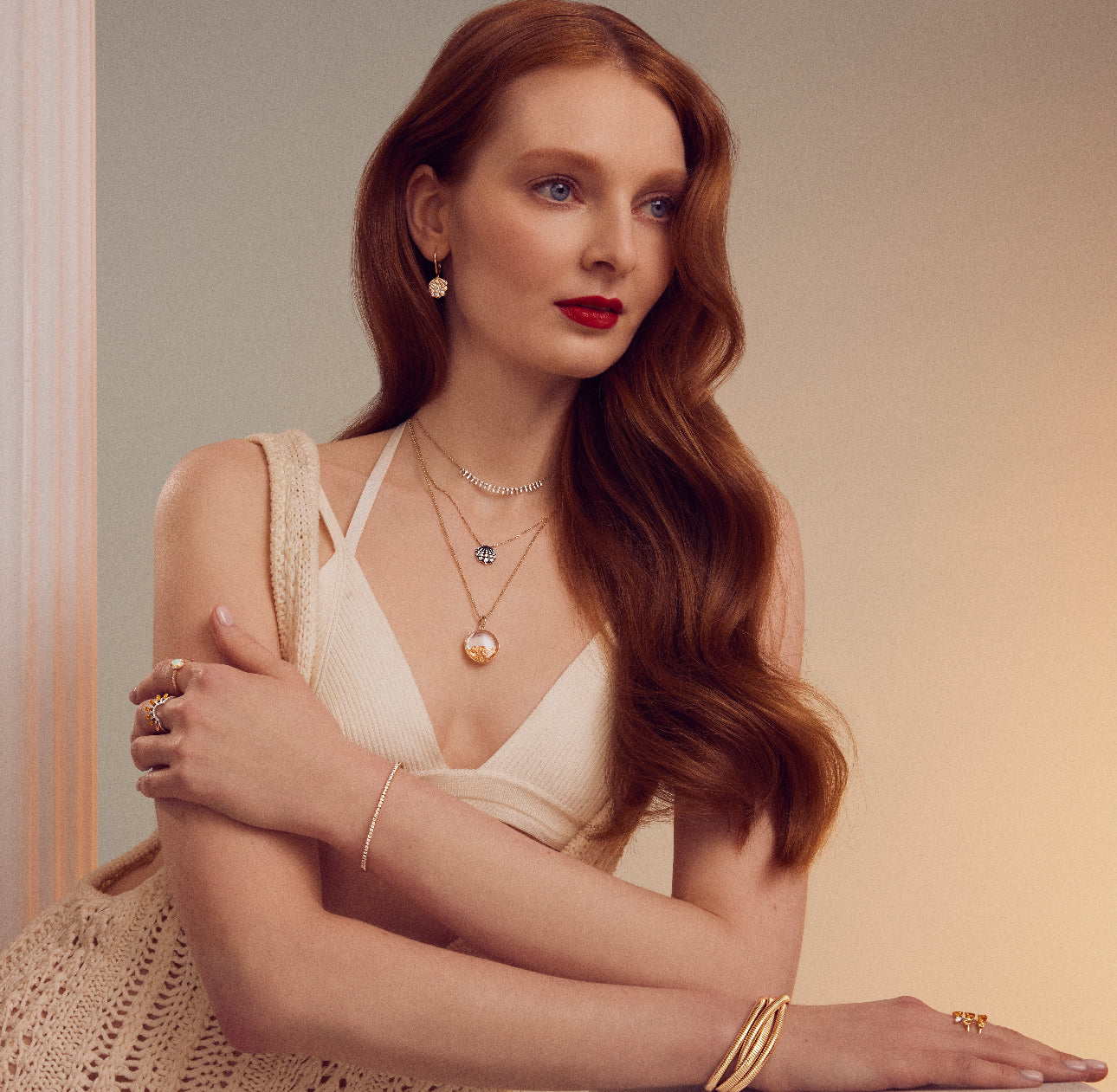 Petite Round and Baguette Diamond Spike Necklace