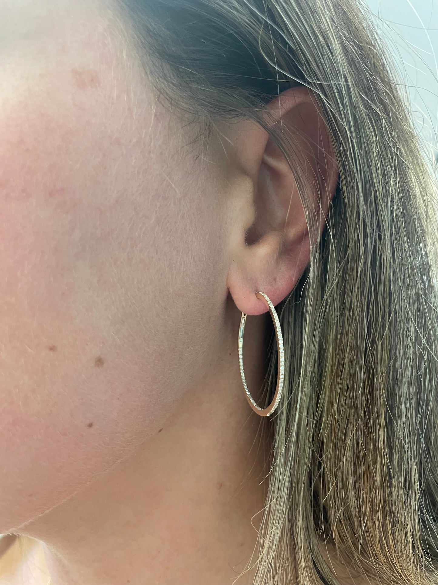 Nikki K Diamond Hoop Earrings 34mm