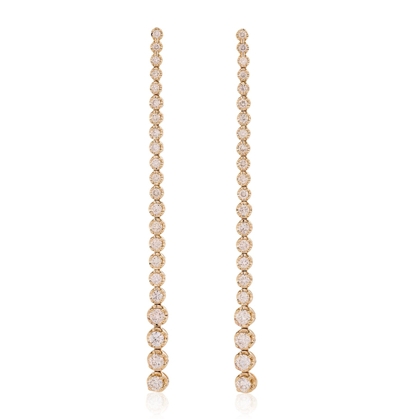 Graduating Diamond Strand Earrings