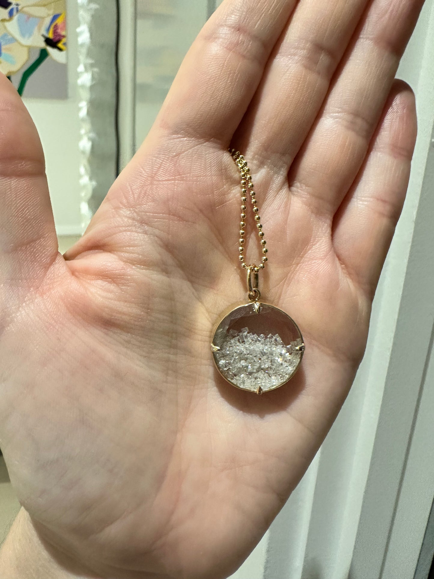 Sapphire Crystal and Diamond Shaker Pendant - Two