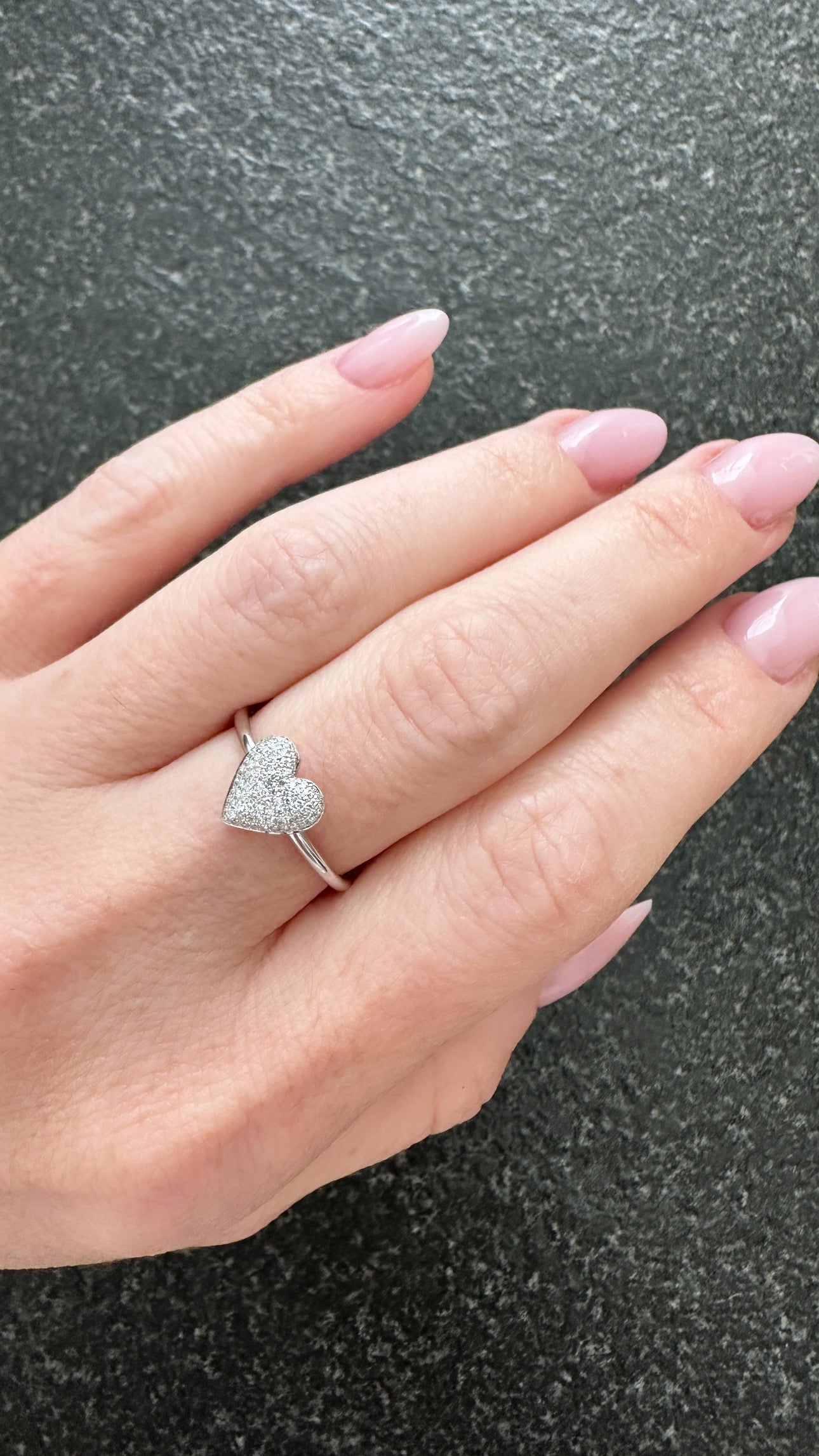 Diamond Puffy Heart Ring
