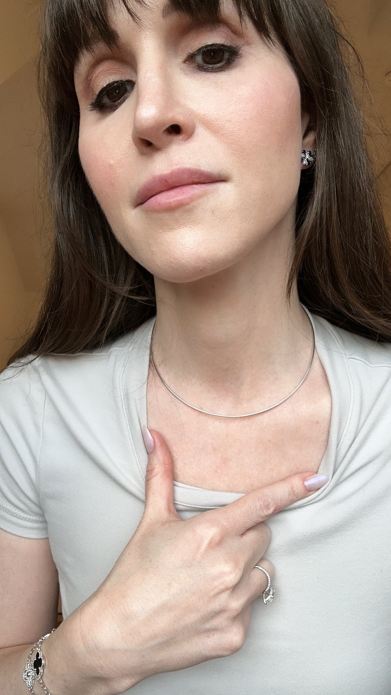 Solid Gold Dainty Omega Necklace