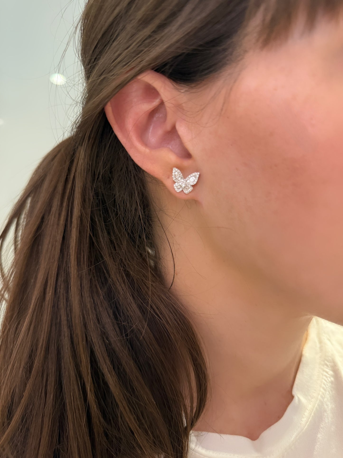 The Romantic Diamond Butterfly Earrings in Size 2