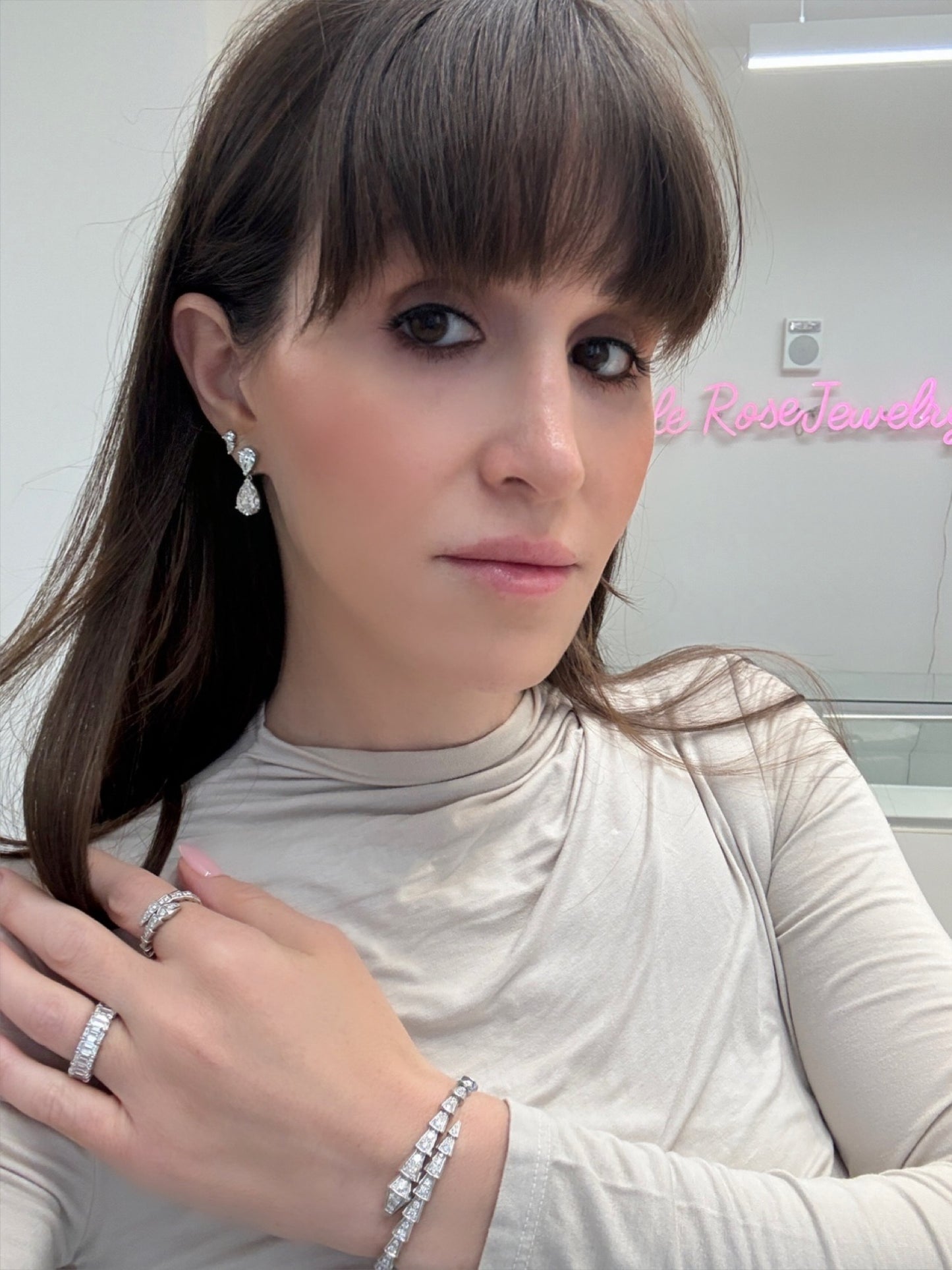 Lab Diamond Dangle Earrings