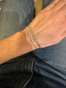 Curb Link Double Row Diamond Bracelet - Six