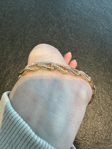 Alternating Diamond and Gold Luxe Link Bracelet - Three