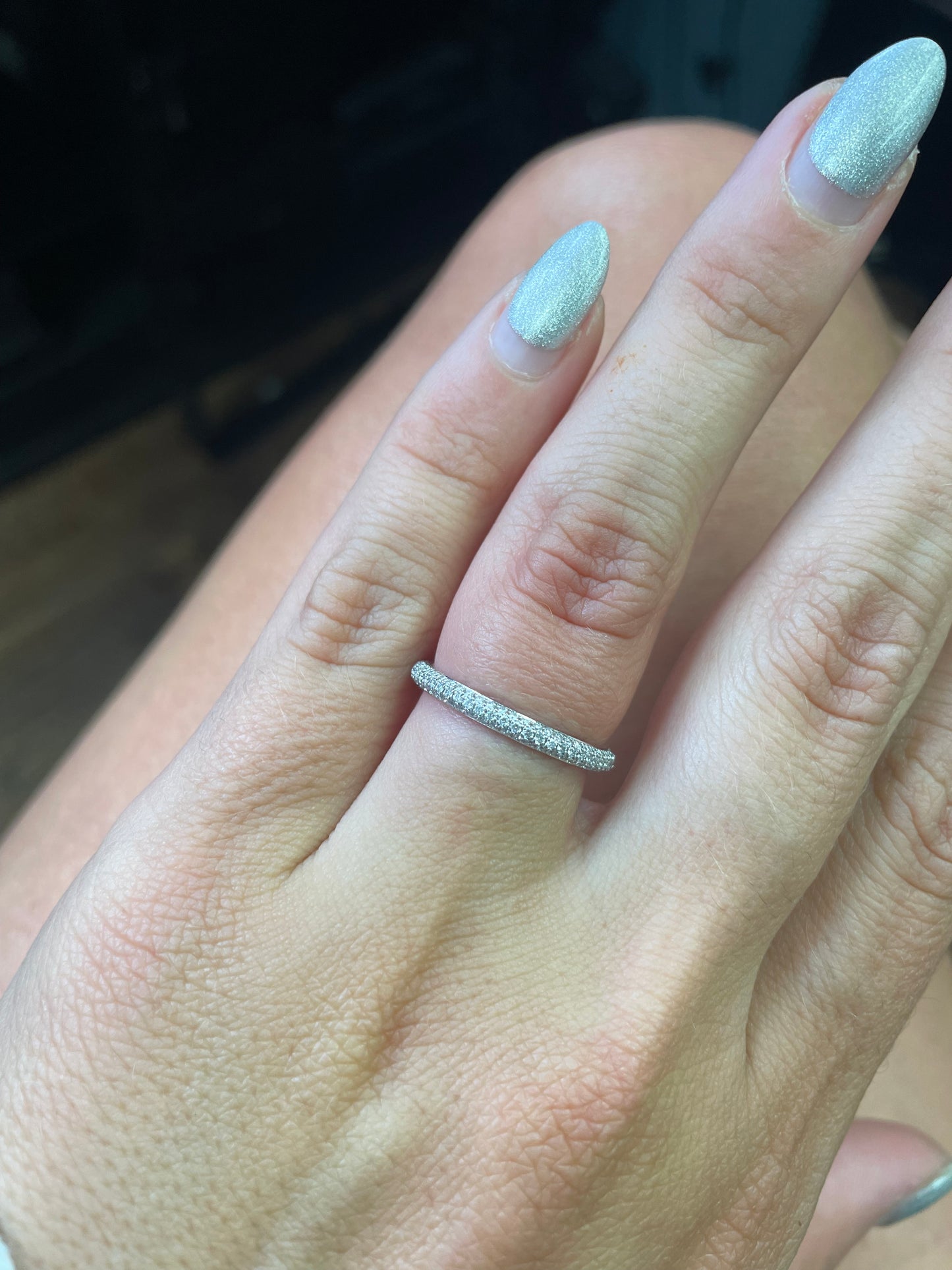 3 Row Micro Pave Diamond Eternity Band